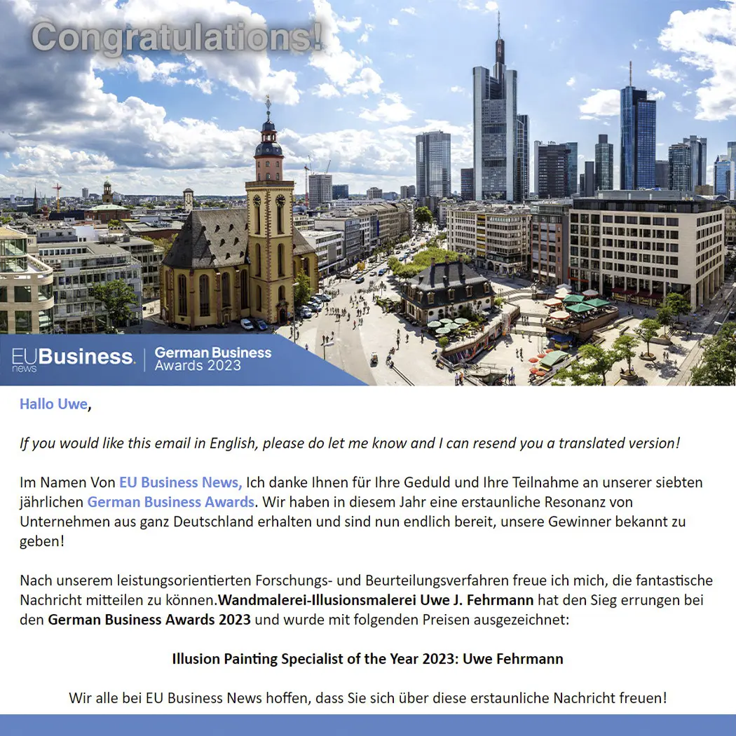 Illusion Painting Specialist of the Year 2023 - Uwe Fehrmann