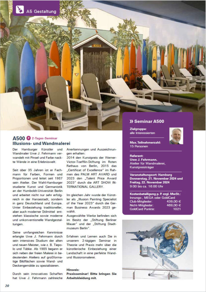 MEGA | 2-Tages-Seminar | Illusions- und Wandmalerei | November 2024