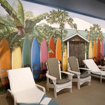 Foto: Wandmalerei im Flur im Nutzwedel Sonnentherapiezentrum, Detail