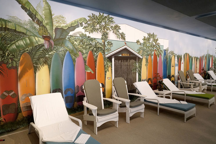 Nutzwedel Sonnentherapiezentrum, Detail der Wandmalerei im Ruheraum